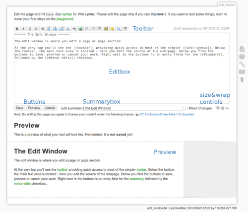 Edit Window Edit Window